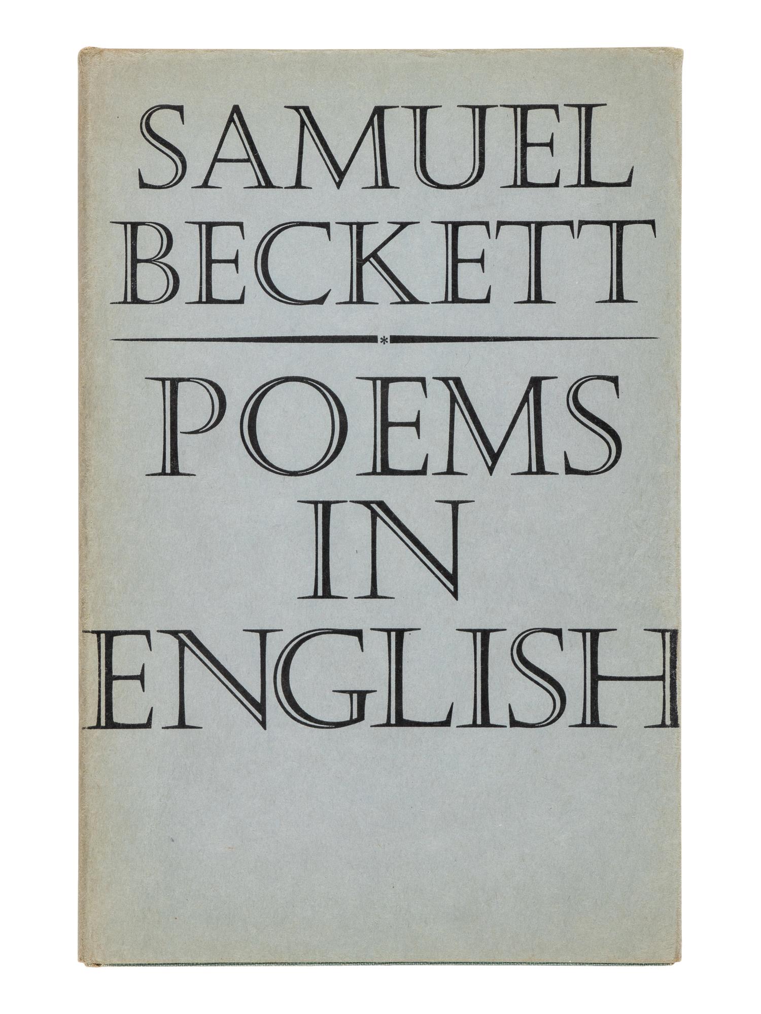 BECKETT, Samuel (1906-1989). Poems in English . London: John Calder, 1961.