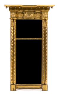 A Victorian Giltwood Pier Mirror, Height 44 x width 25 1/2 inches.