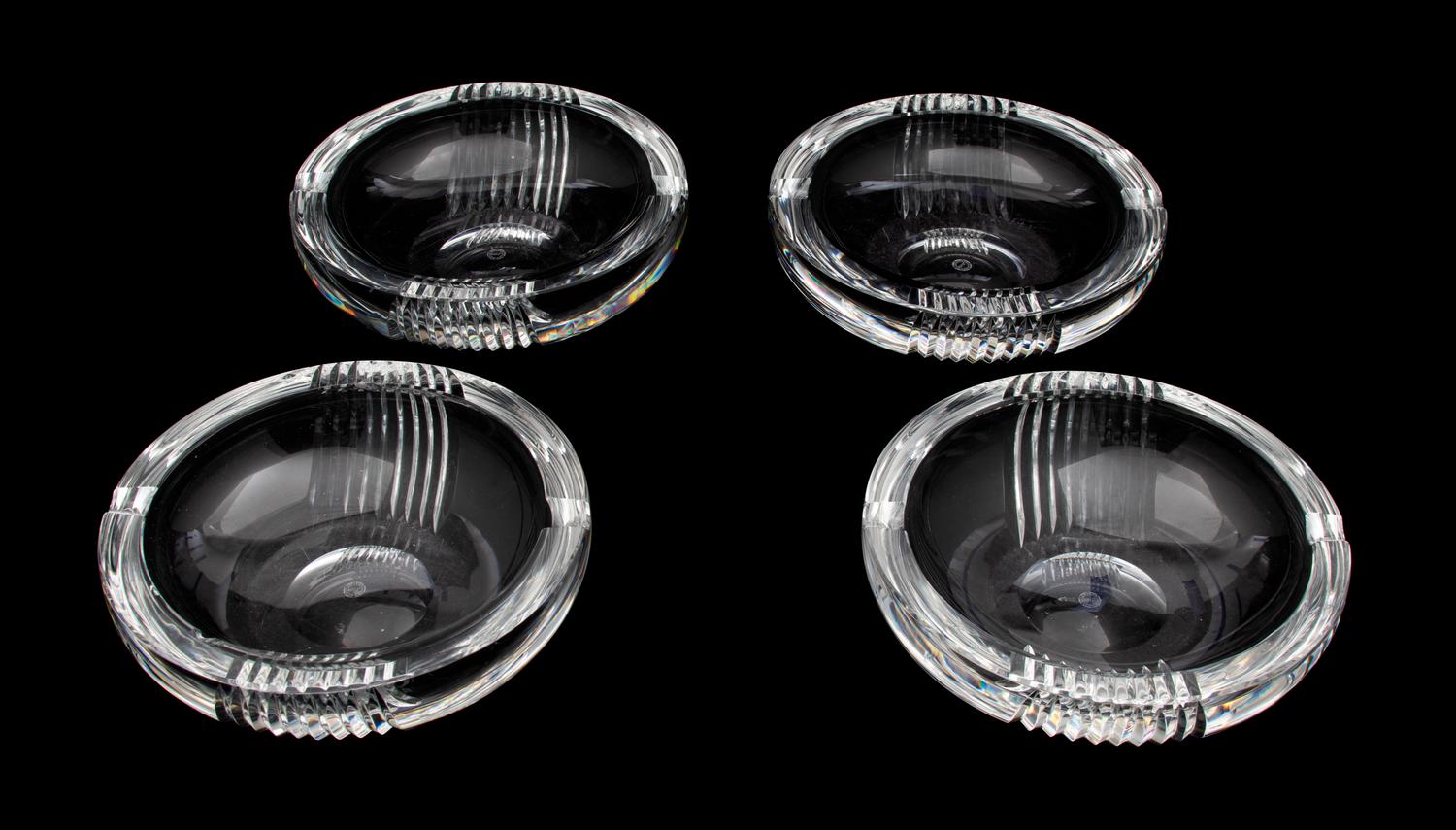 A Group of Four Saint Louis Cut Crystal Cigar Bowls Diameter 8 3/4 inches. — 20TH CENTURY