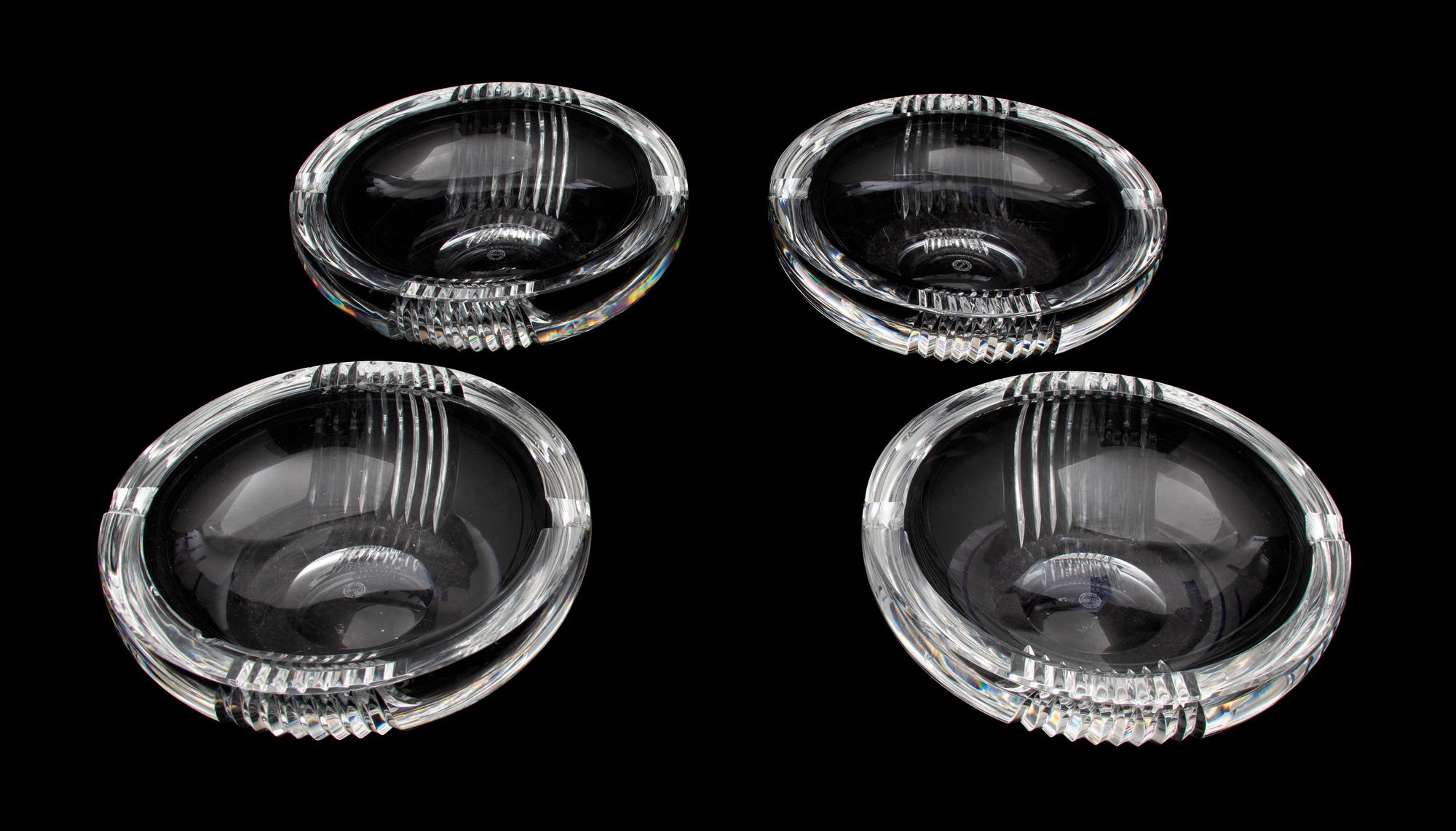 A Group of Four Saint Louis Cut Crystal Cigar Bowls Diameter 8 3/4 inches. — 20TH CENTURY