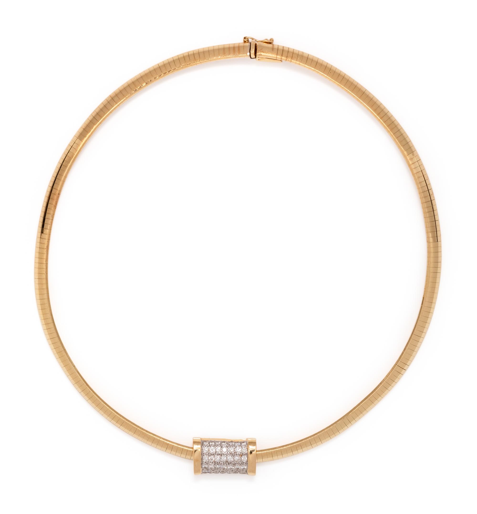 YELLOW GOLD AND DIAMOND NECKLACE