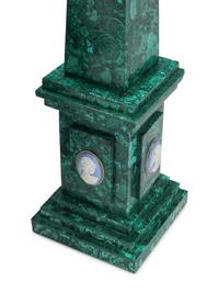 A Pair of Large Malachite Obelisks