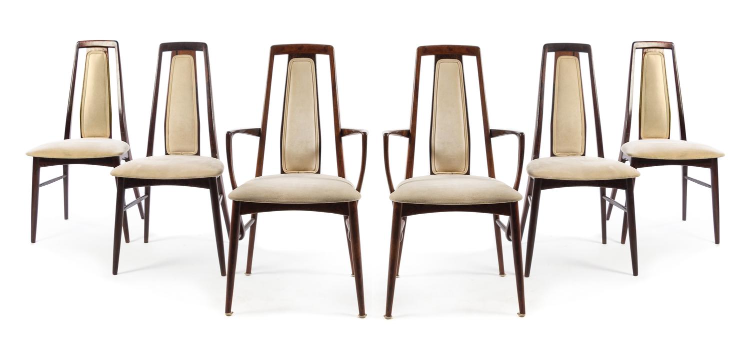 Niels Koefoed, KOEFOEDS HORNSLET, CIRCA 1970s, a set of six dining chairs, comprising two armchairs and four side chairs