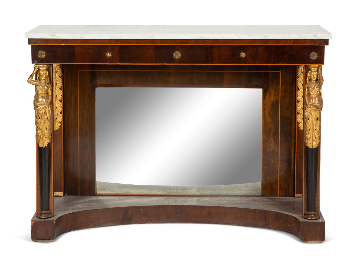 An American Empire Style Marble-Top Pier Table — 19th Century