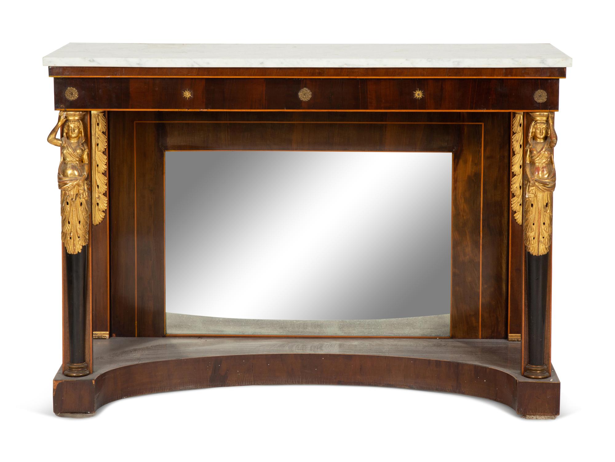 An American Empire Style Marble-Top Pier Table — 19th Century