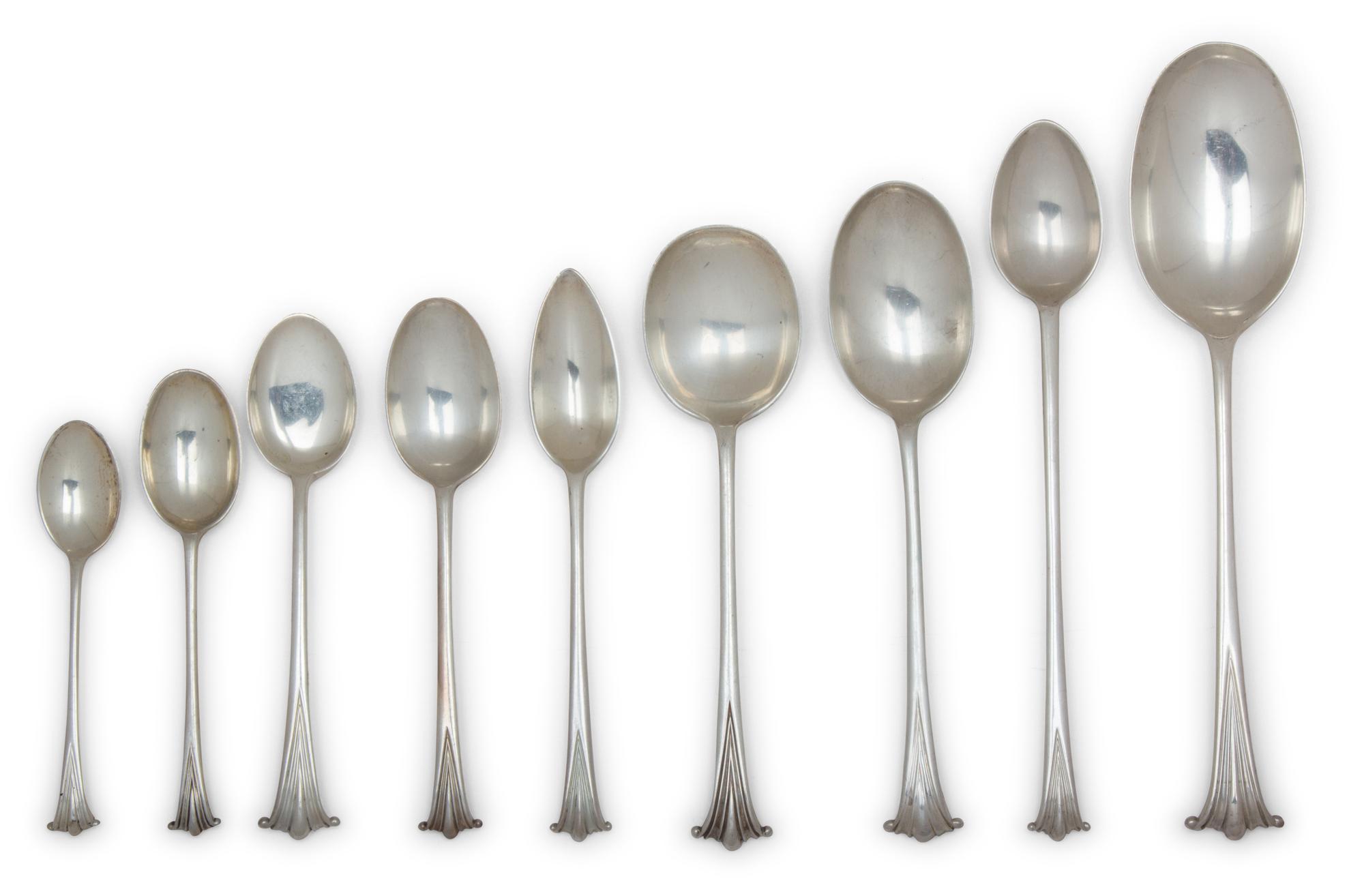 An English Silver Flatware Service, Various Makers, Wallace Sterling Company and CJ Vander Onslow pattern, comprising: 12 steak knives
