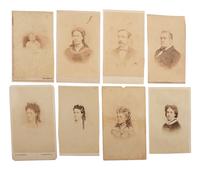 [EARLY PHOTOGRAPHY]. Quarter plate daguerreotype of sweet young girl with CDVs of men, women, and children from Woodstock Plantation. Baton Rouge, Louisiana.