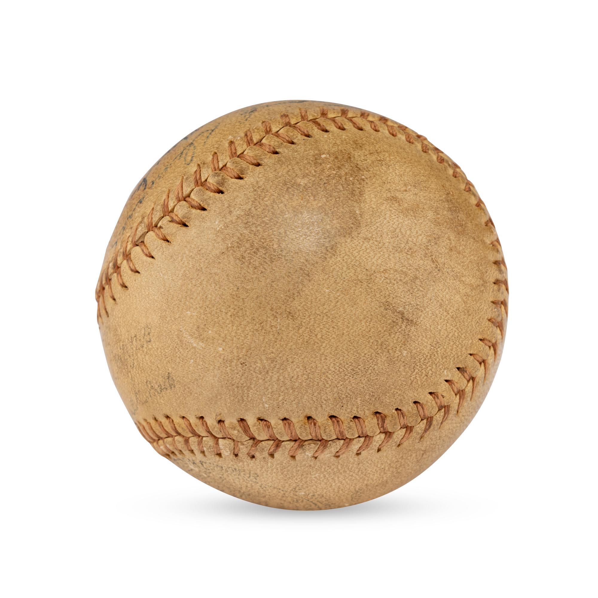 A 1938 Chicago Cubs Team Signed Autograph Baseball Featuring Gabby Hartnett and Charlie Grimm (Beckett Authentication Services Letter of Authenticity)