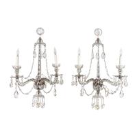 A Pair of Georgian Style Cut Glass Sconces
