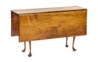 An American Queen Anne Maple Drop-Leaf Table, LATE 18TH/EARLY 19TH CENTURY, THE TOP LATER, Height 27 1/2 x width 45 1/4 x depth 13 1/2 — LATE 18TH/EARLY 19TH CENTURY, THE TOP LATER,