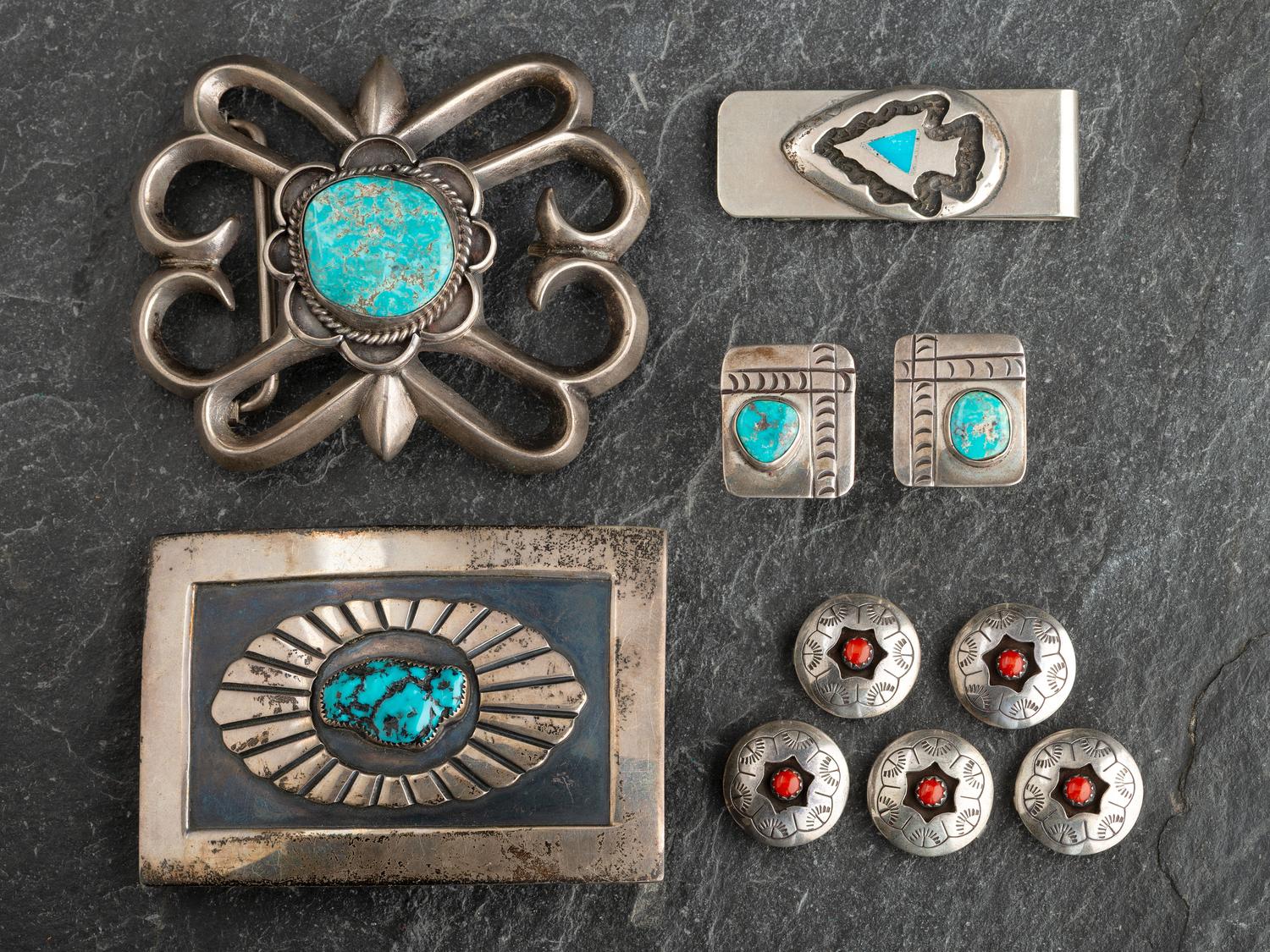 Navajo and Southwestern-style Silver Men's Wear Jewelry