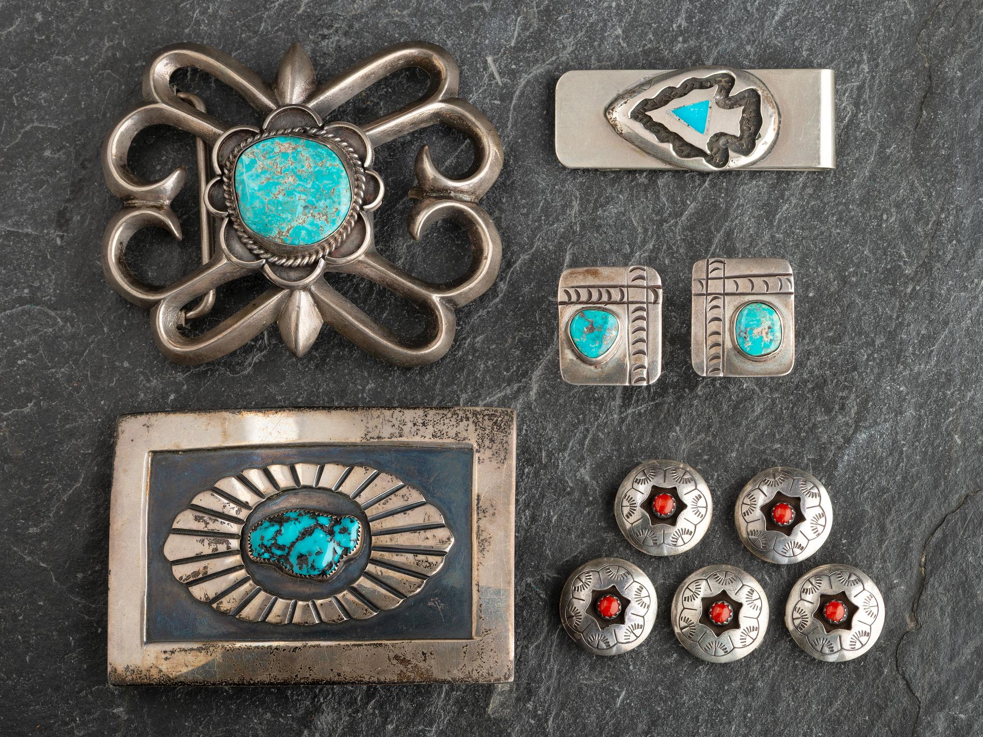Navajo and Southwestern-style Silver Men's Wear Jewelry