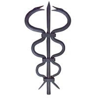 A Wrought Iron Caduceus 23.5" W x 4" D x 43" H — Sweden, 19th Century