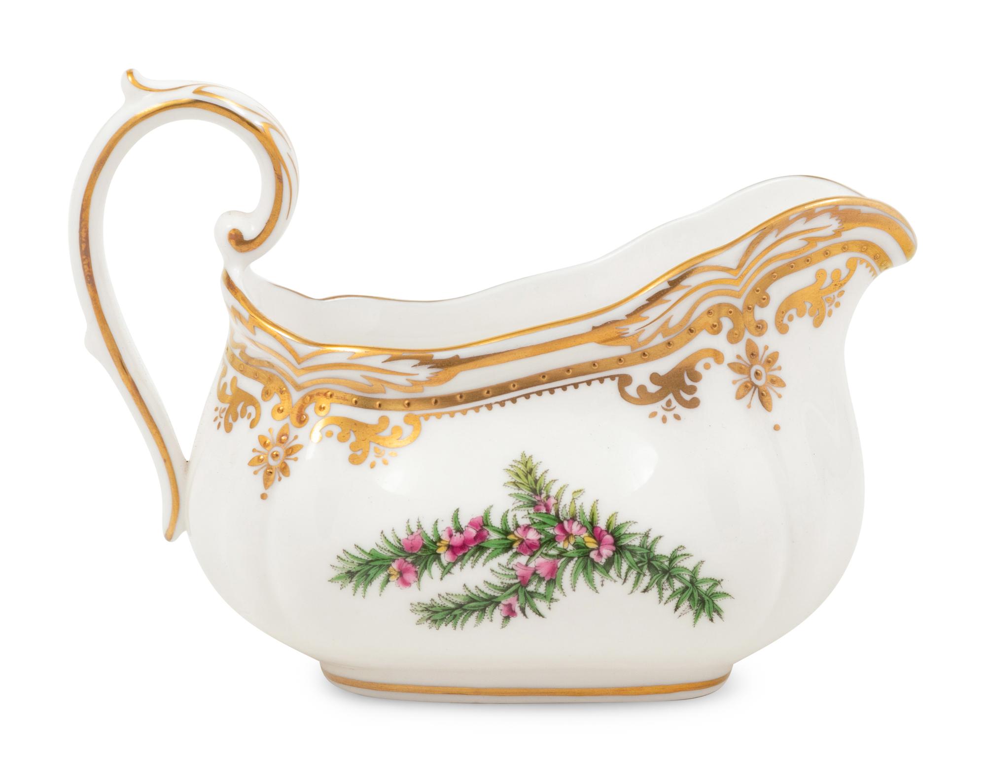 A Spode Stafford Flowers Porcelain Four-Piece Tea and Coffee Service
