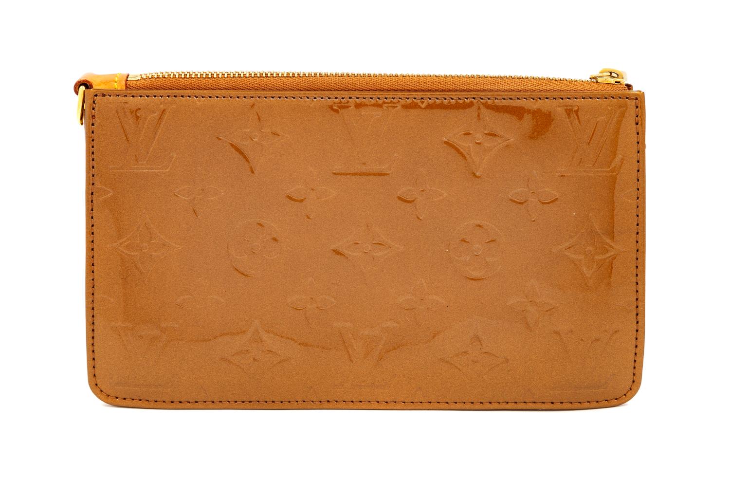 Louis Vuitton Bronze Monogram Vernis Lexington Pochette, 2000s 4.75" H x 7.75" W x 1.5" D