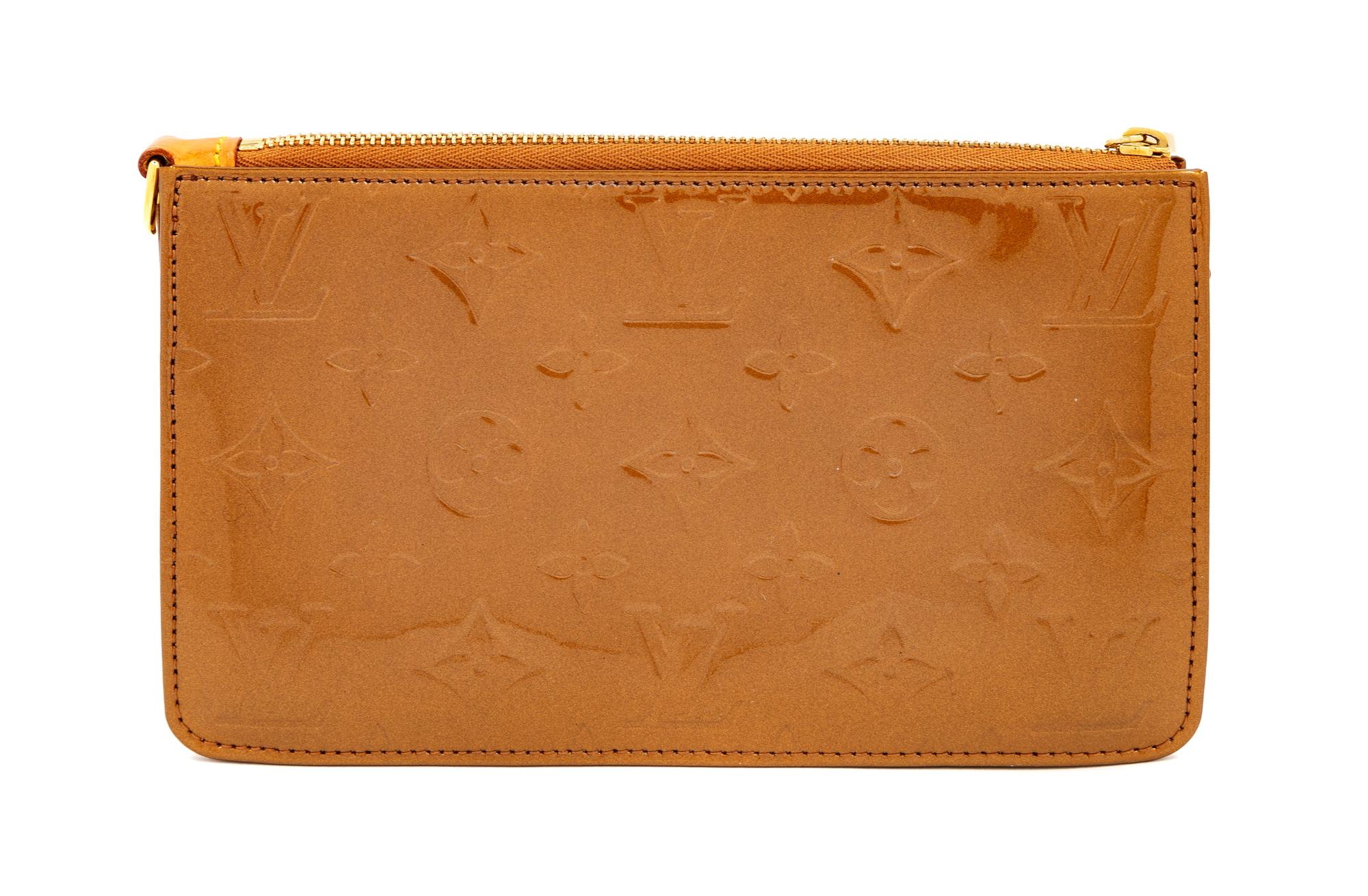 Louis Vuitton Bronze Monogram Vernis Lexington Pochette, 2000s 4.75" H x 7.75" W x 1.5" D