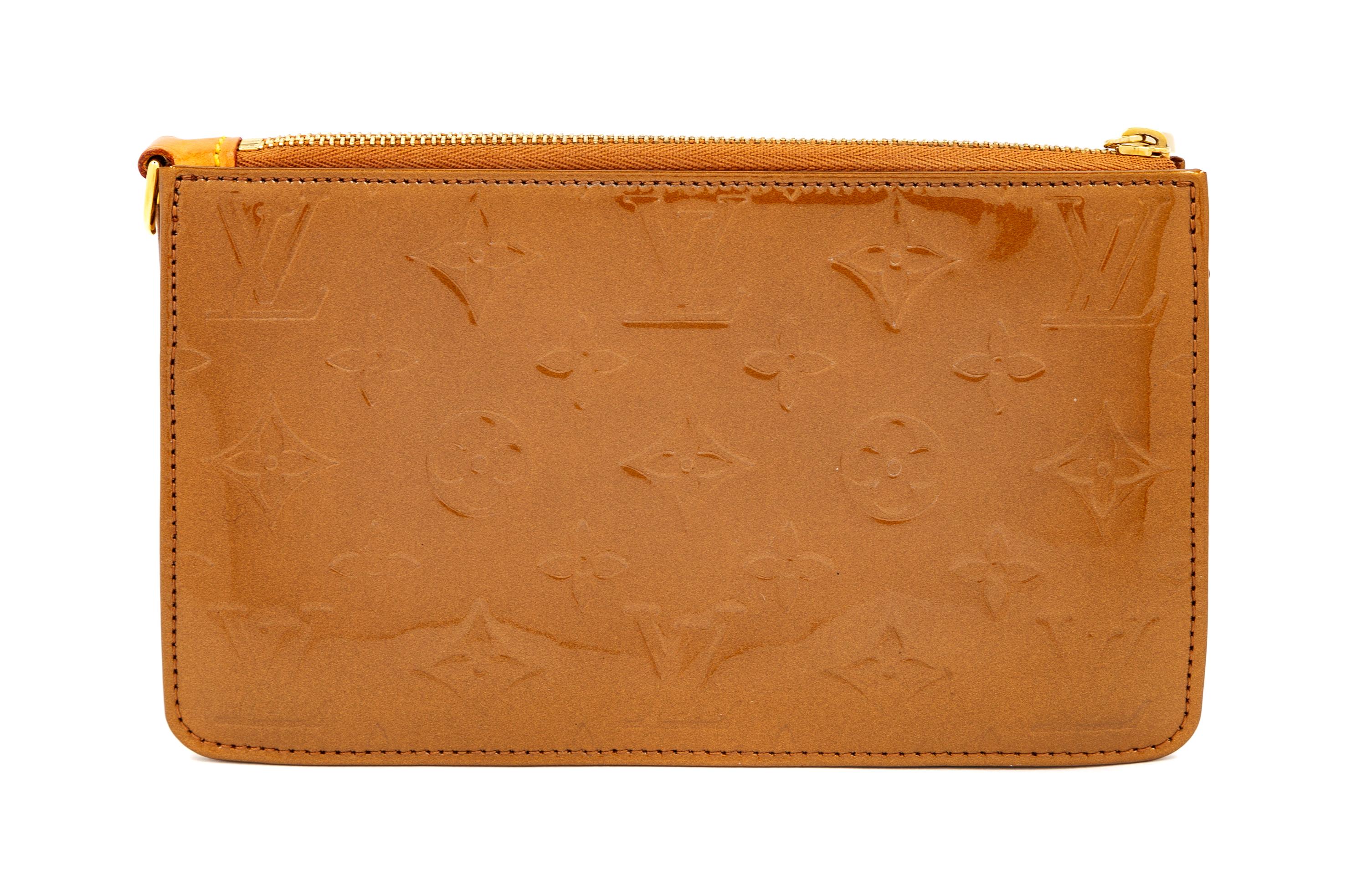 Louis Vuitton Bronze Monogram Vernis Lexington Pochette, 2000s 4.75" H x 7.75" W x 1.5" D