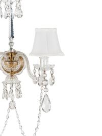 A Pair of Georgian Style Cut Glass Two-Light Sconces