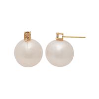 CULTURED SOUTH SEA PEARL AND DIAMOND EARRINGS