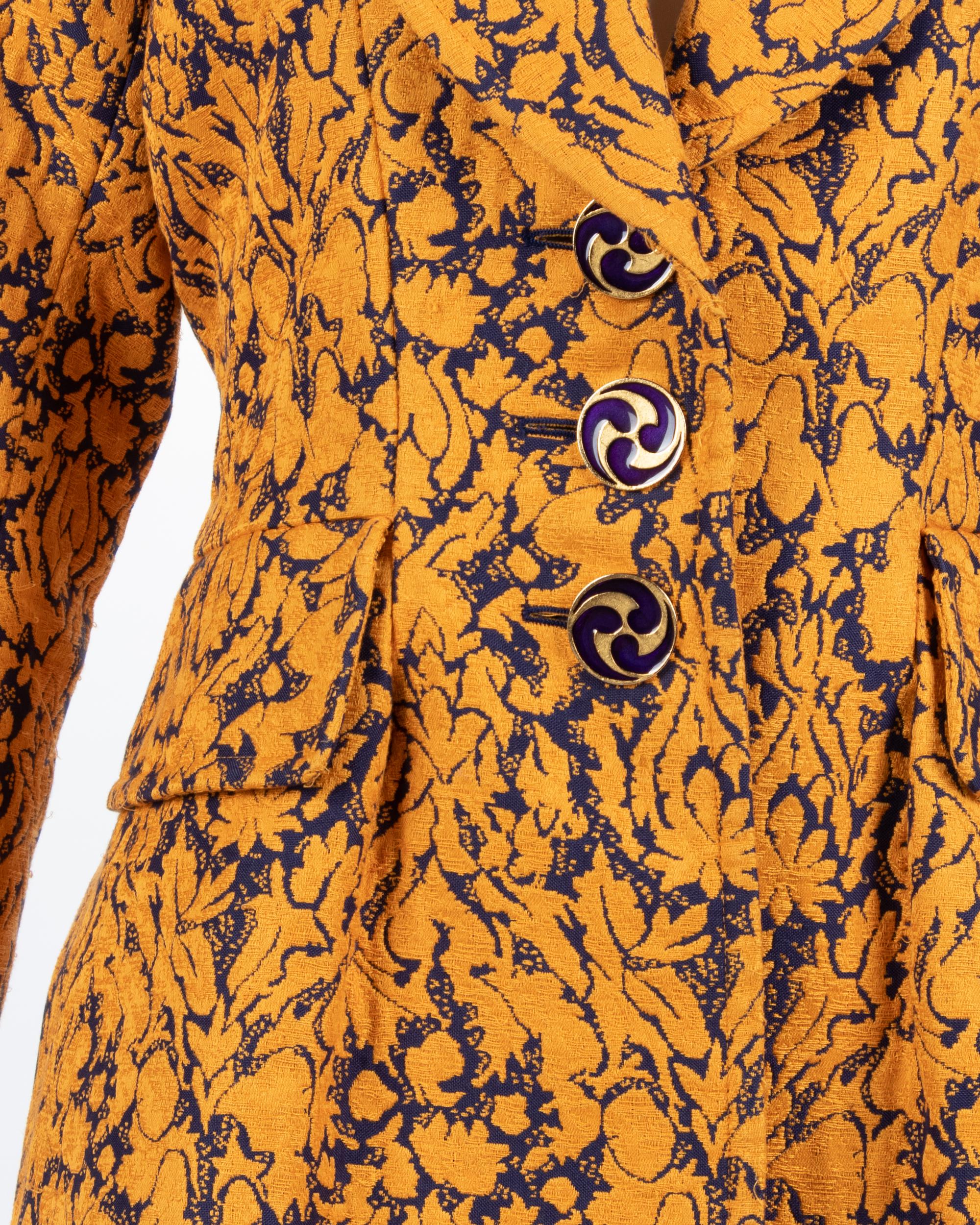 Yves Saint Laurent Two-Piece Jacquard Skirt Suit, 1980s
