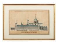 Six Hand-Colored Architectural Engravings