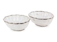 A Pair of Silver Mounted Fluted Rock Crystal Bowls