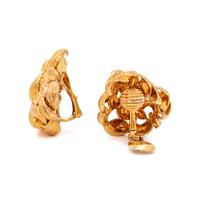 DAVID WEBB, YELLOW GOLD EARCLIPS