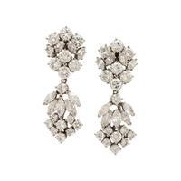 Diamond, Platinum, and White Gold Earrings