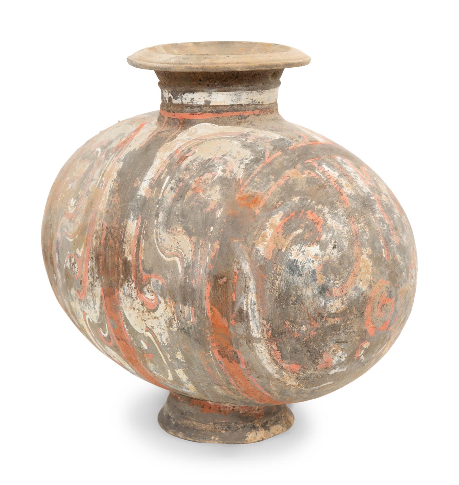 A Han Style Pottery Cocoon Vase