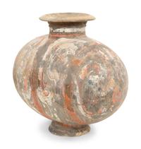 A Han Style Pottery Cocoon Vase
