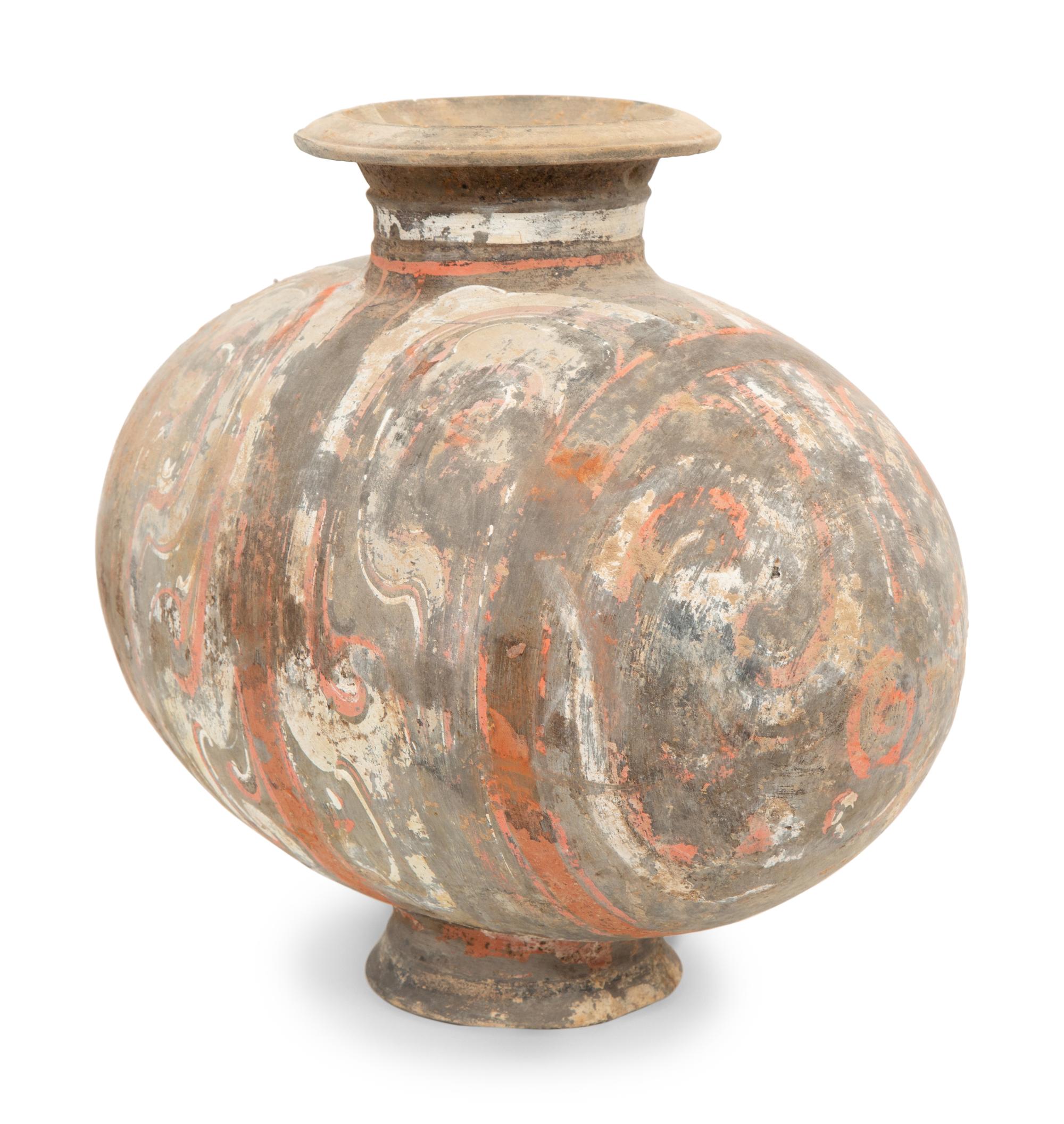 A Han Style Pottery Cocoon Vase