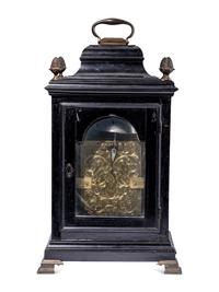 A George III Gilt Bronze Mounted Ebonized Fruitwood Bracket Clock