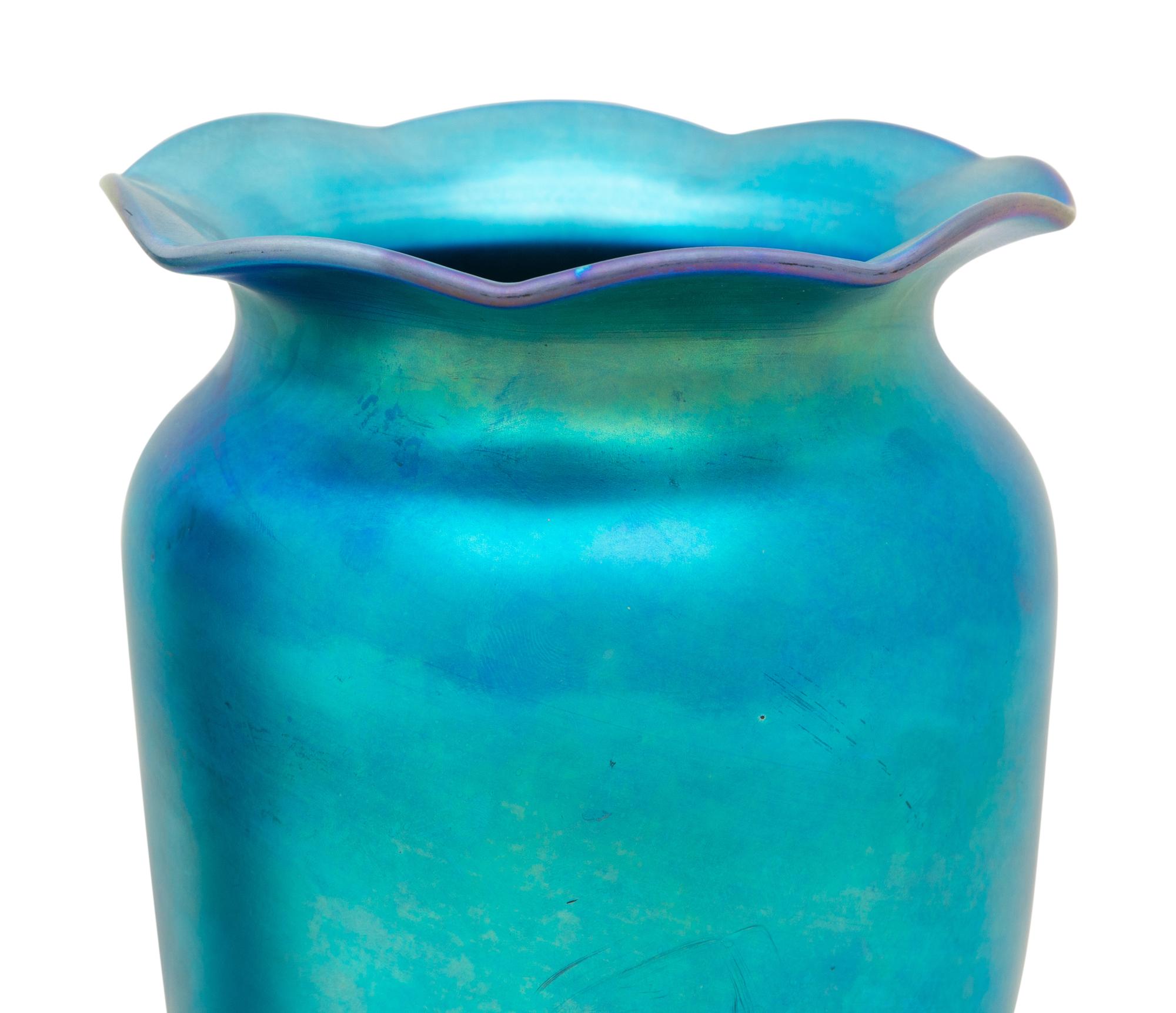 A Pair of Steuben Aurene Glass Vases