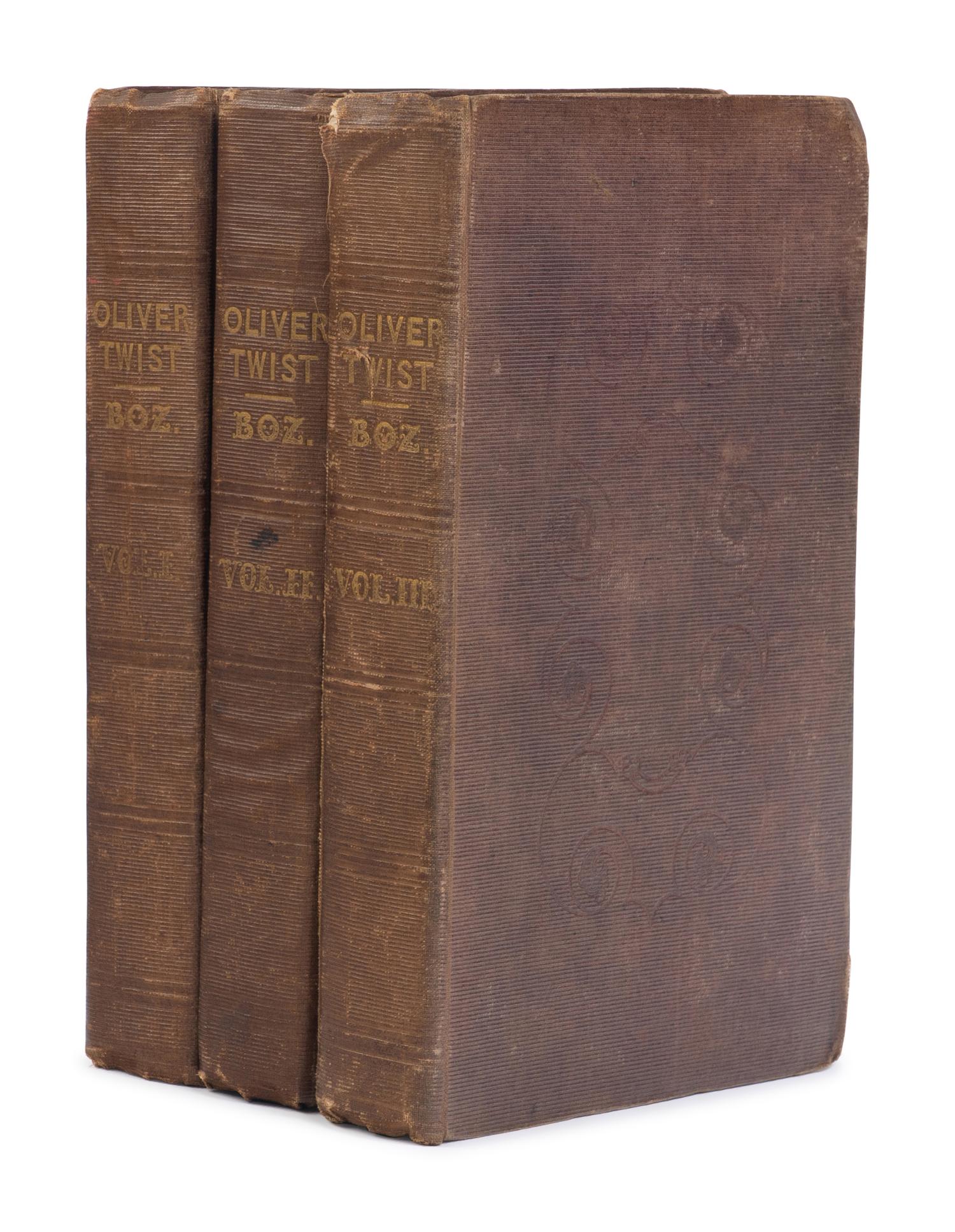 DICKENS, Charles (1812-1870). Oliver Twist; or, the Parish Boy's Progress. By "Boz" . London: Richard Bentley, 1838.