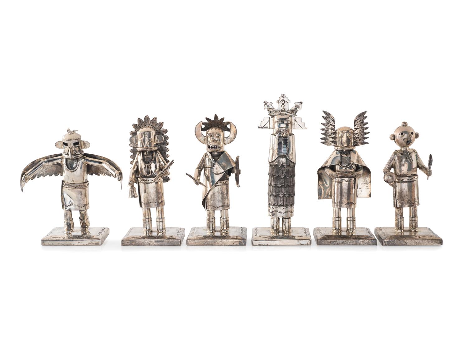 Group of Sterling Silver Katsina Figures