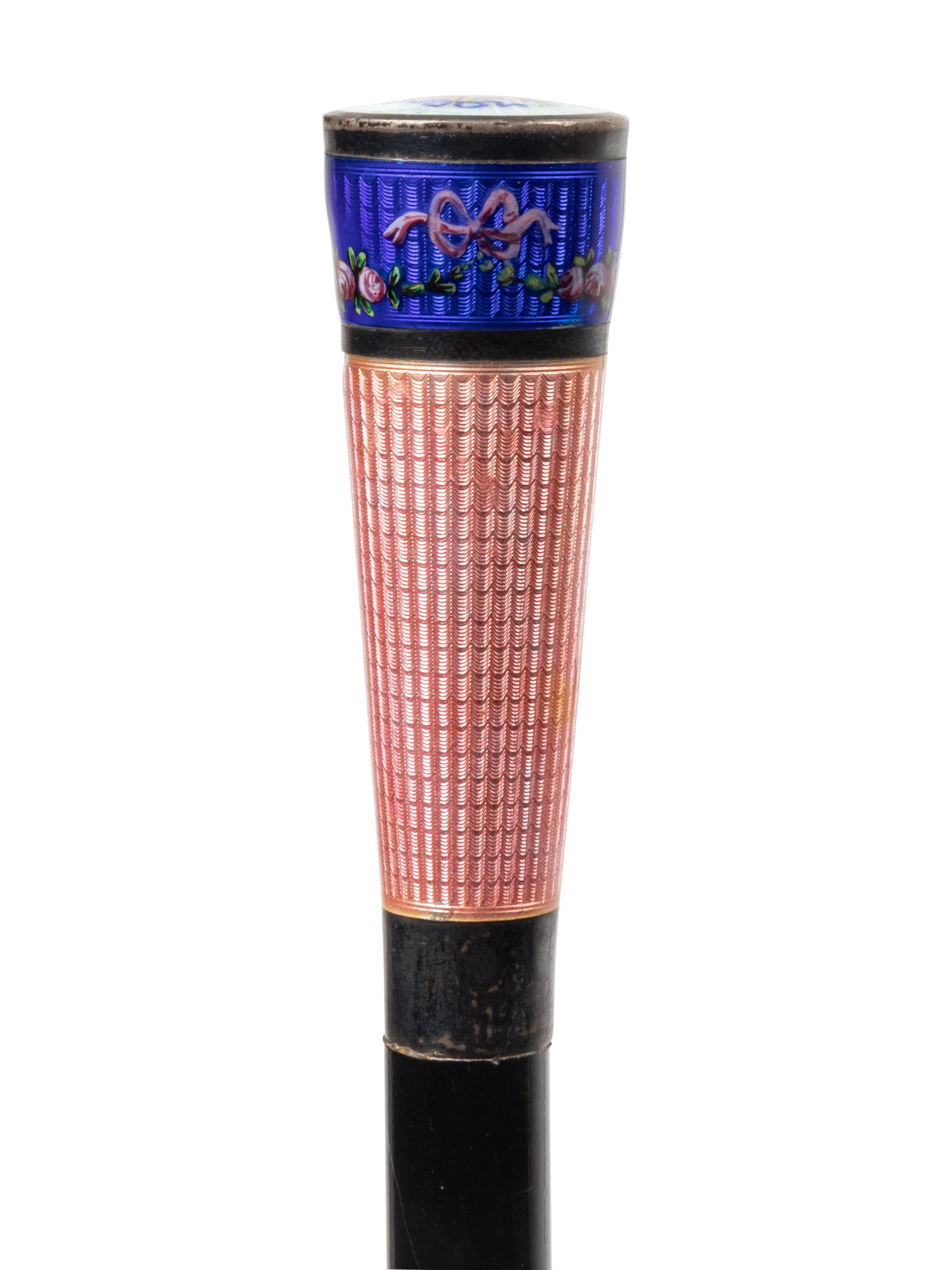 Two Continental Ebony-Shafted Lady's Walking Sticks