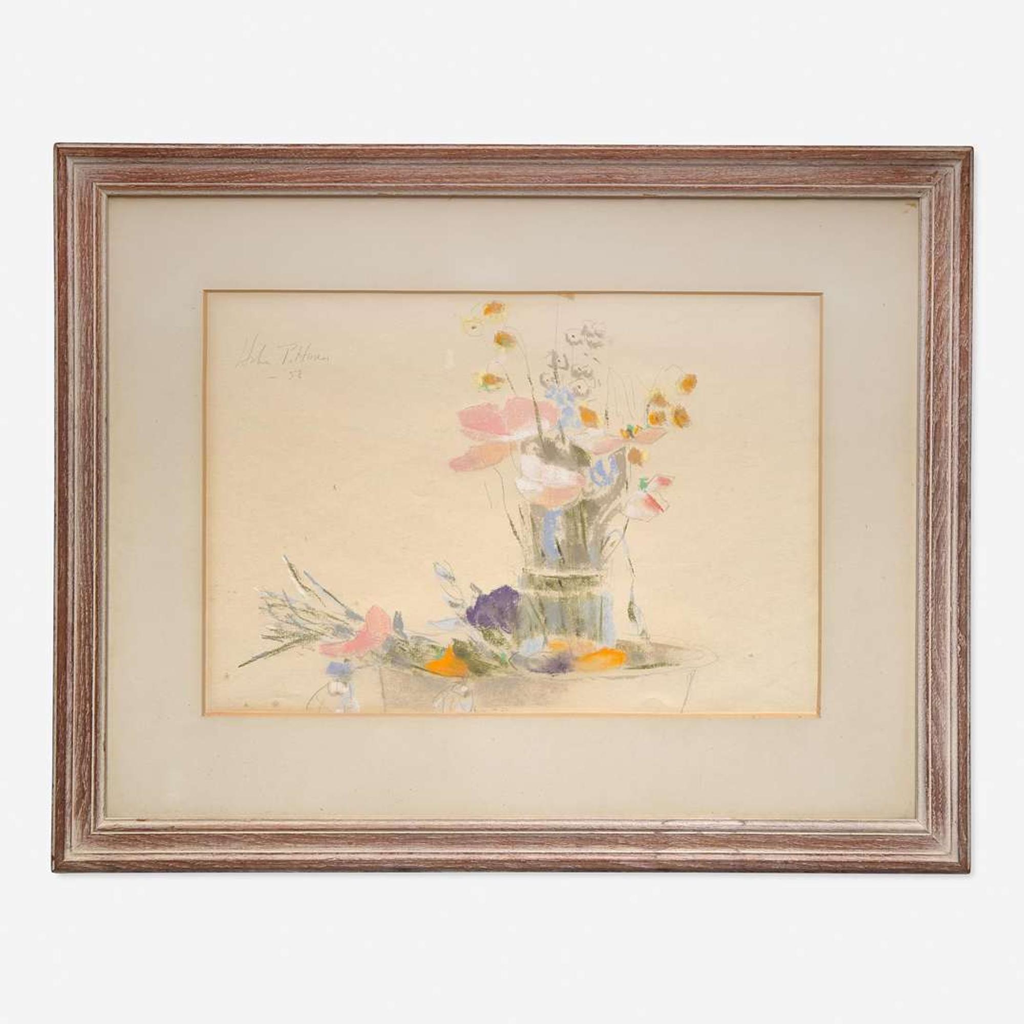 Hobson Pittman (American, 1900-1972) Study for Still Life with Flowers; together with two companions