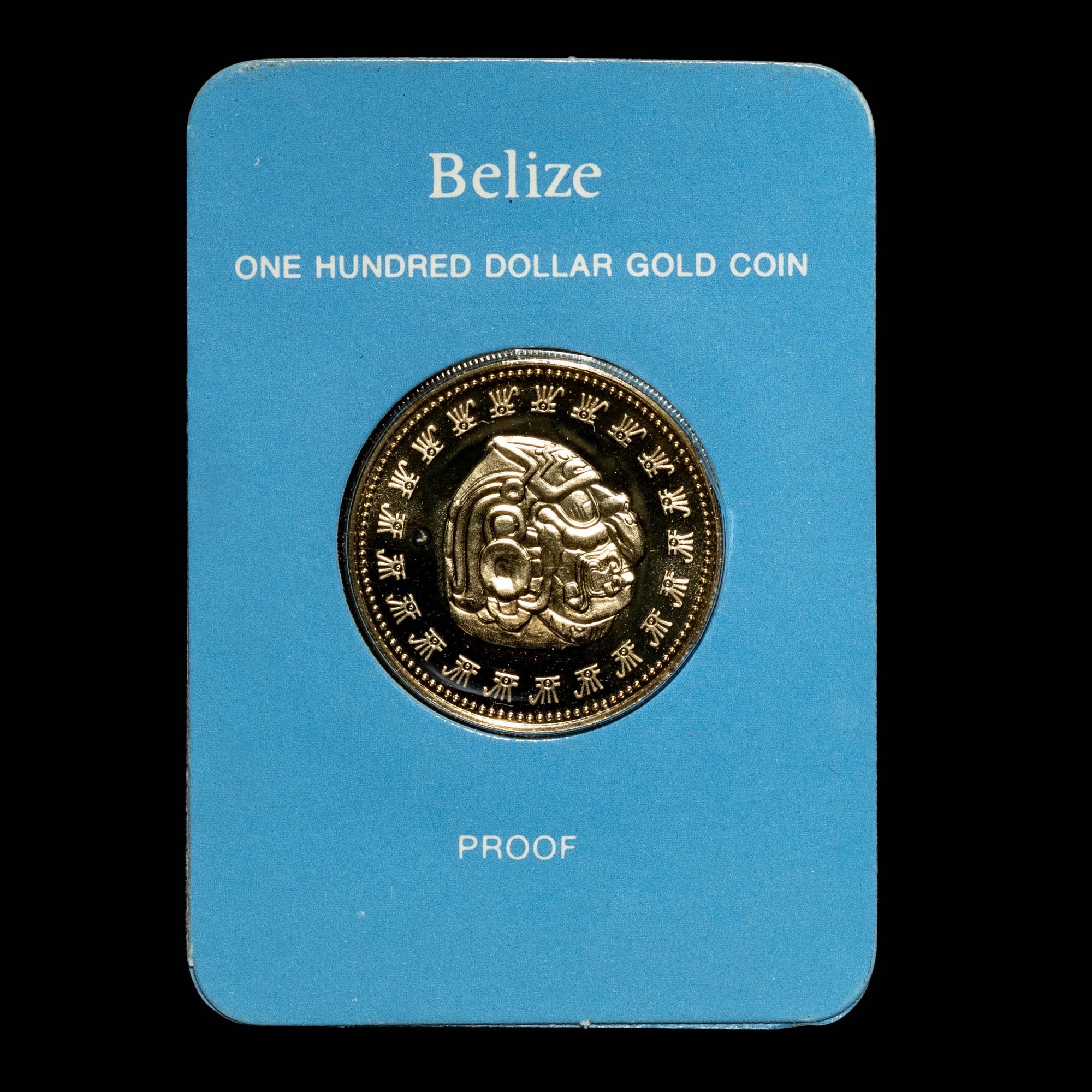 A 1977 Belize Issued Franklin Mint Struck $100 Gold Proof