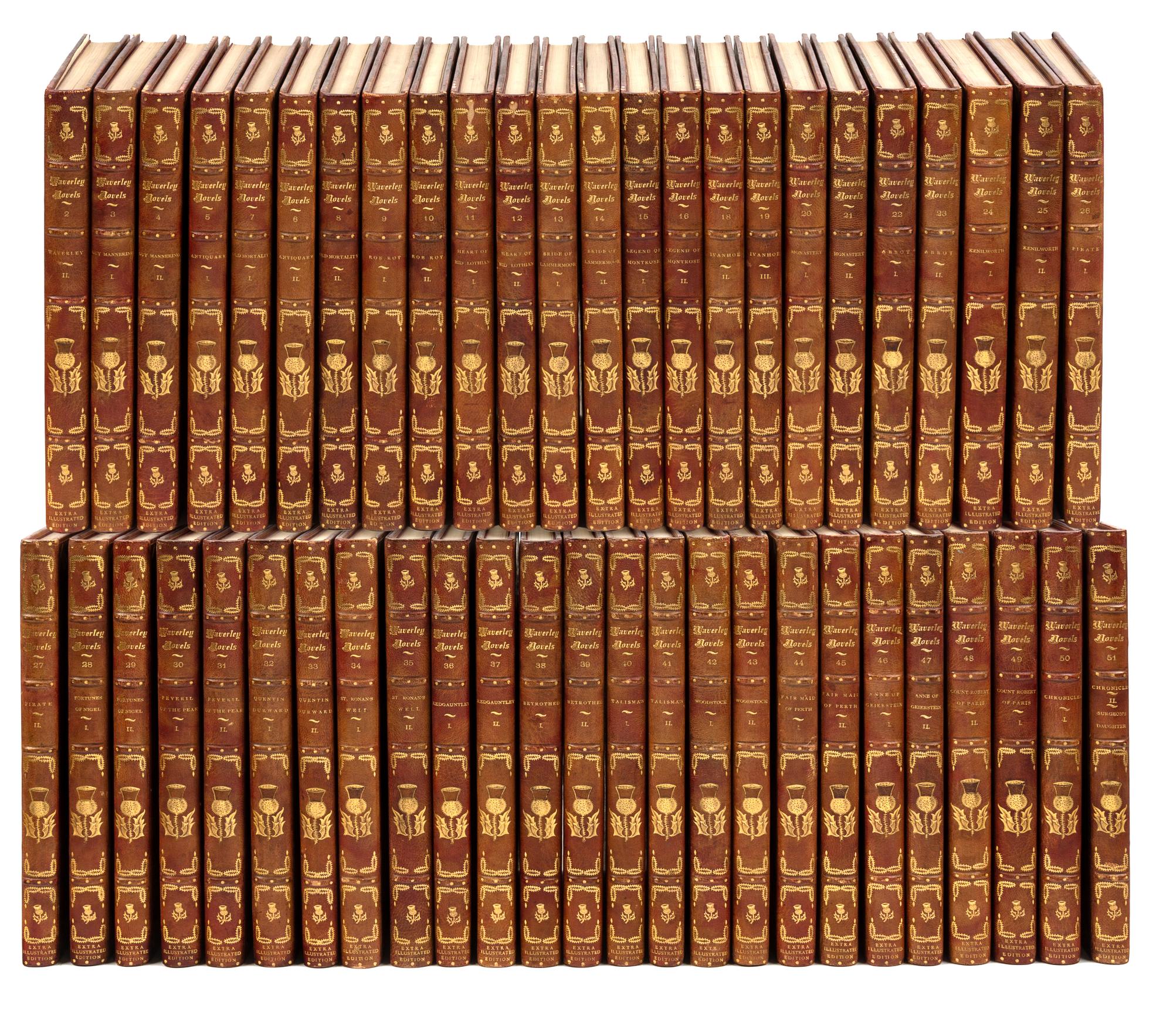 [BINDINGS]. SCOTT, Walter, Sir. (1771-1832). The Waverley Novels. New York, London: The Chaucer Company, n.d.