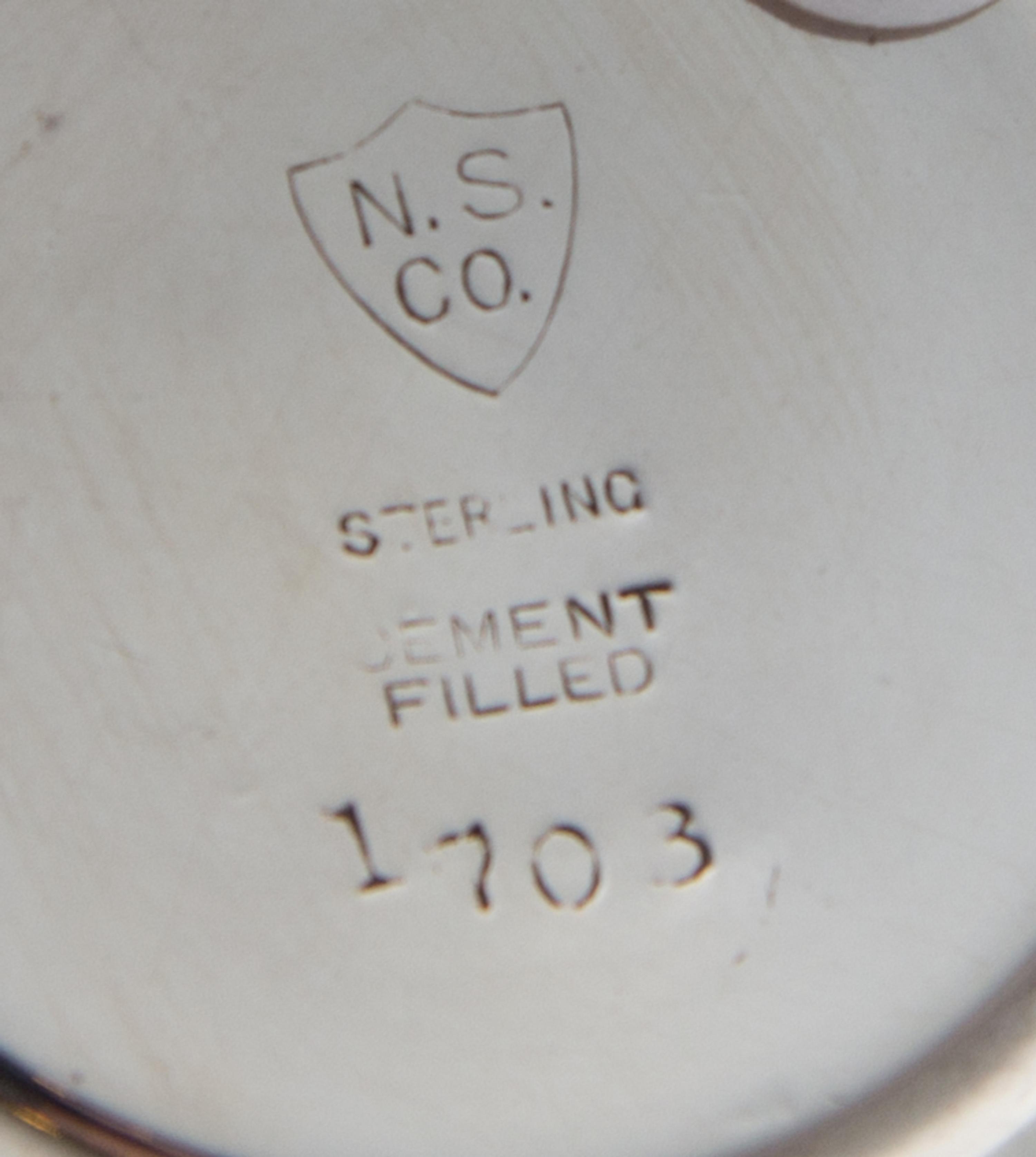 A Set of Six American Silver Sherbets, Various Makers, each having a spot hammered finish and engraved with a monogram, together with a