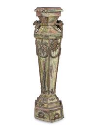 A Continental Gilt Bronze Mounted Marble Pedestal