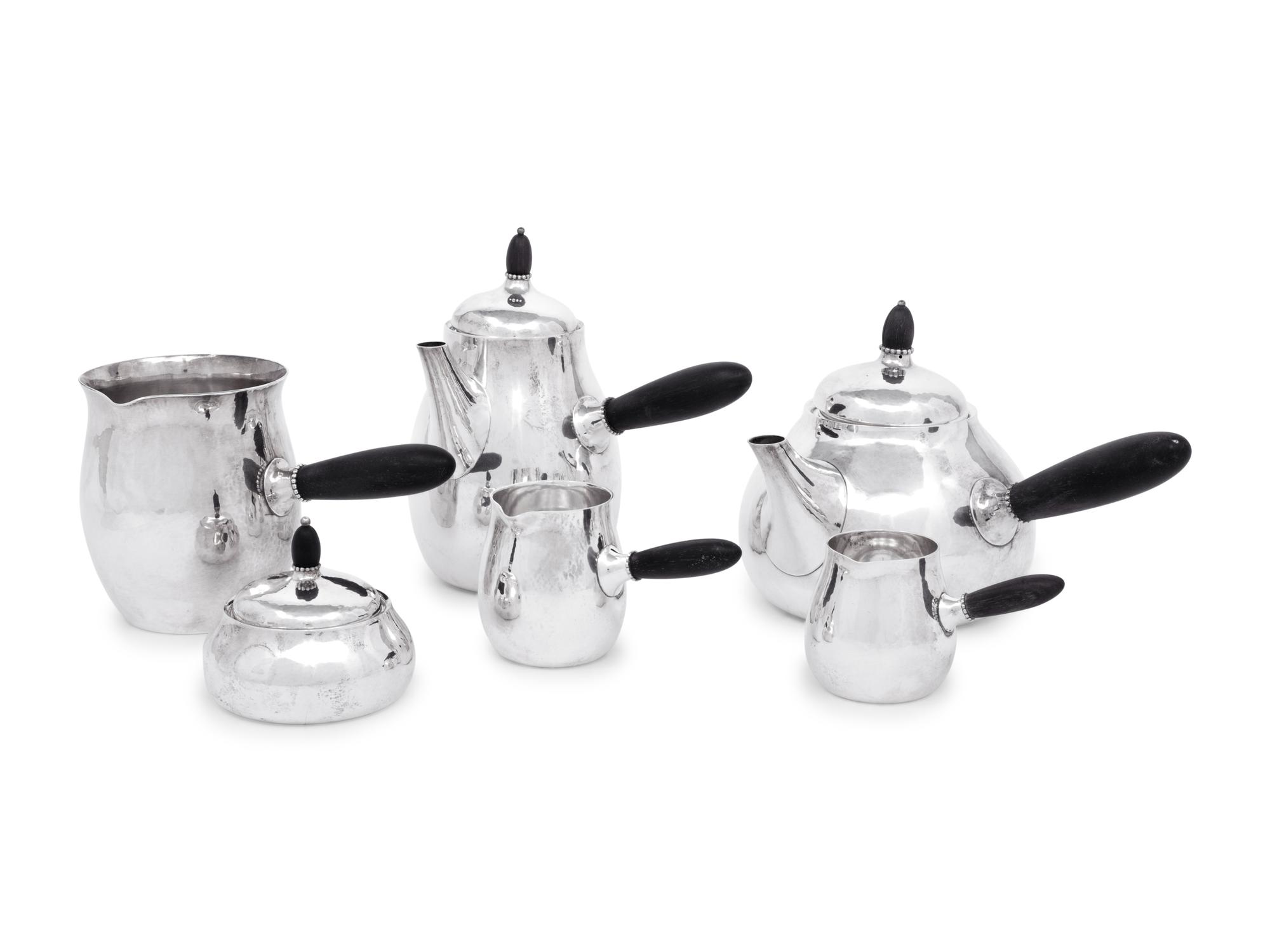 A Georg Jensen Silver Six Piece Tea and Coffee Service