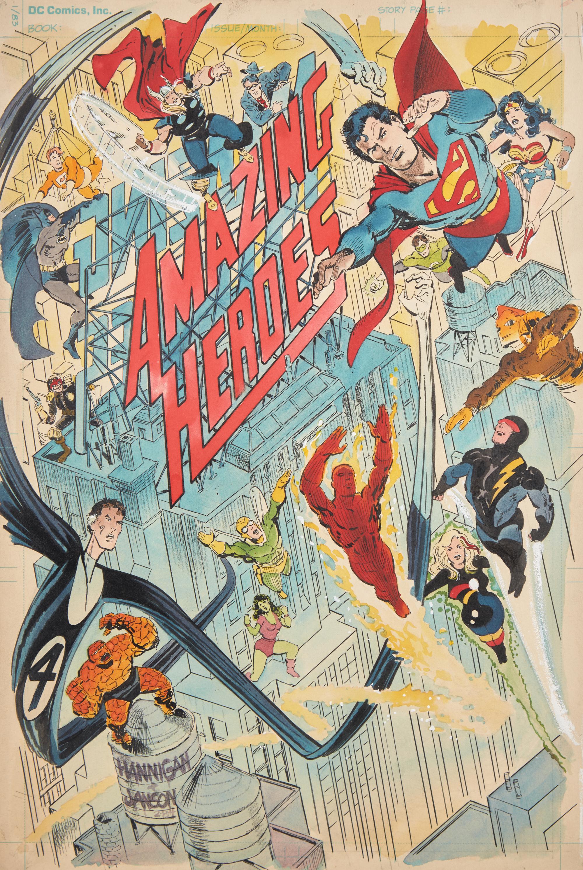 Hannigan, Ed, and Klaus Janson. Original Cover Illustration for "Amazing Heroes"