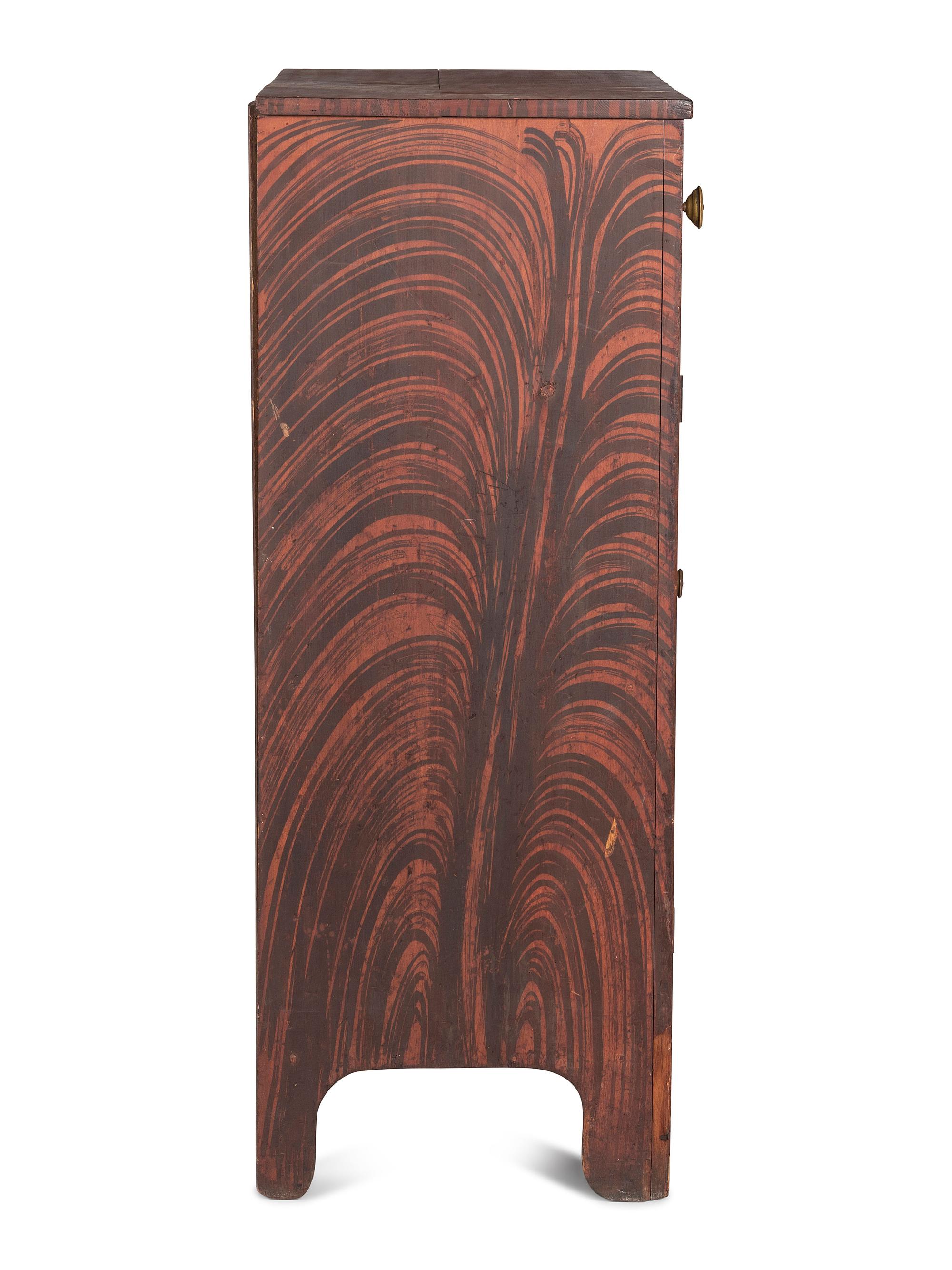 A Country Grain Painted Poplar Jelly Cupboard