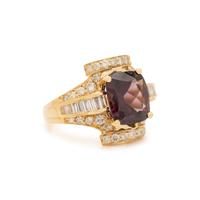 SPINEL AND DIAMOND RING