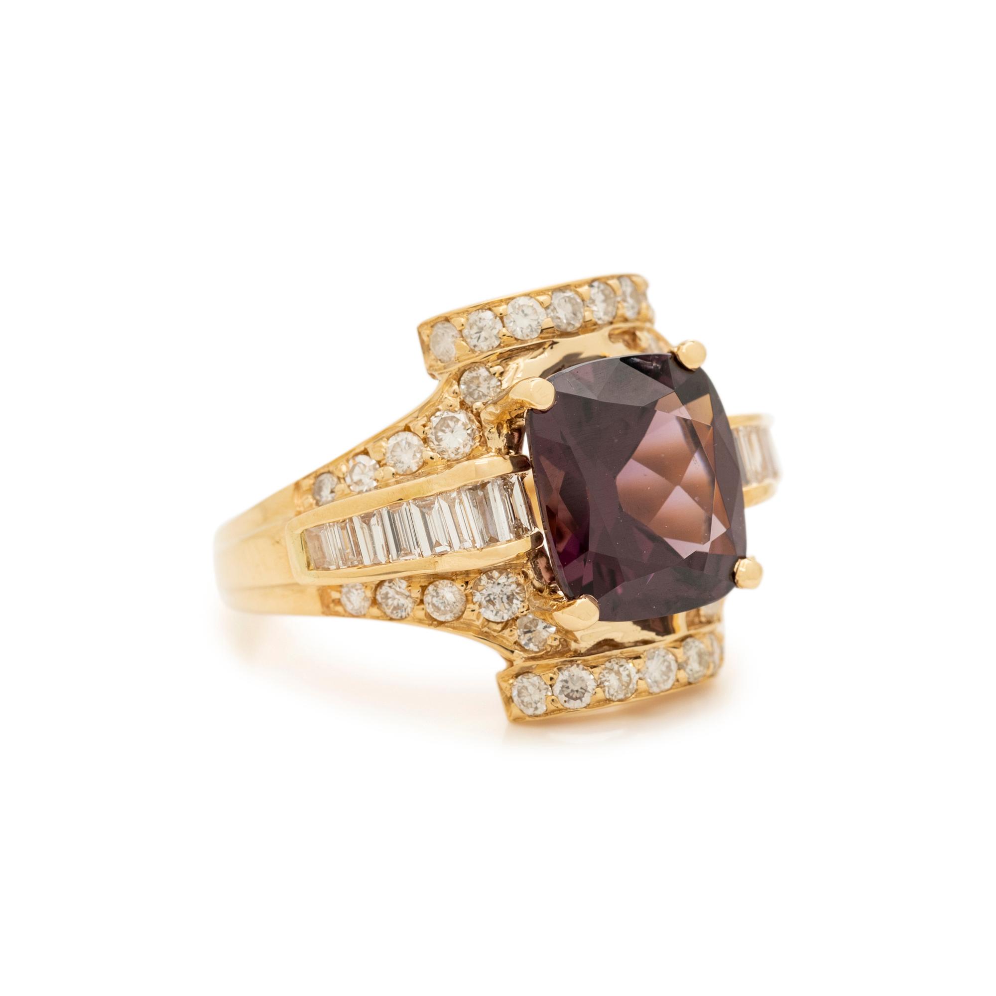 SPINEL AND DIAMOND RING