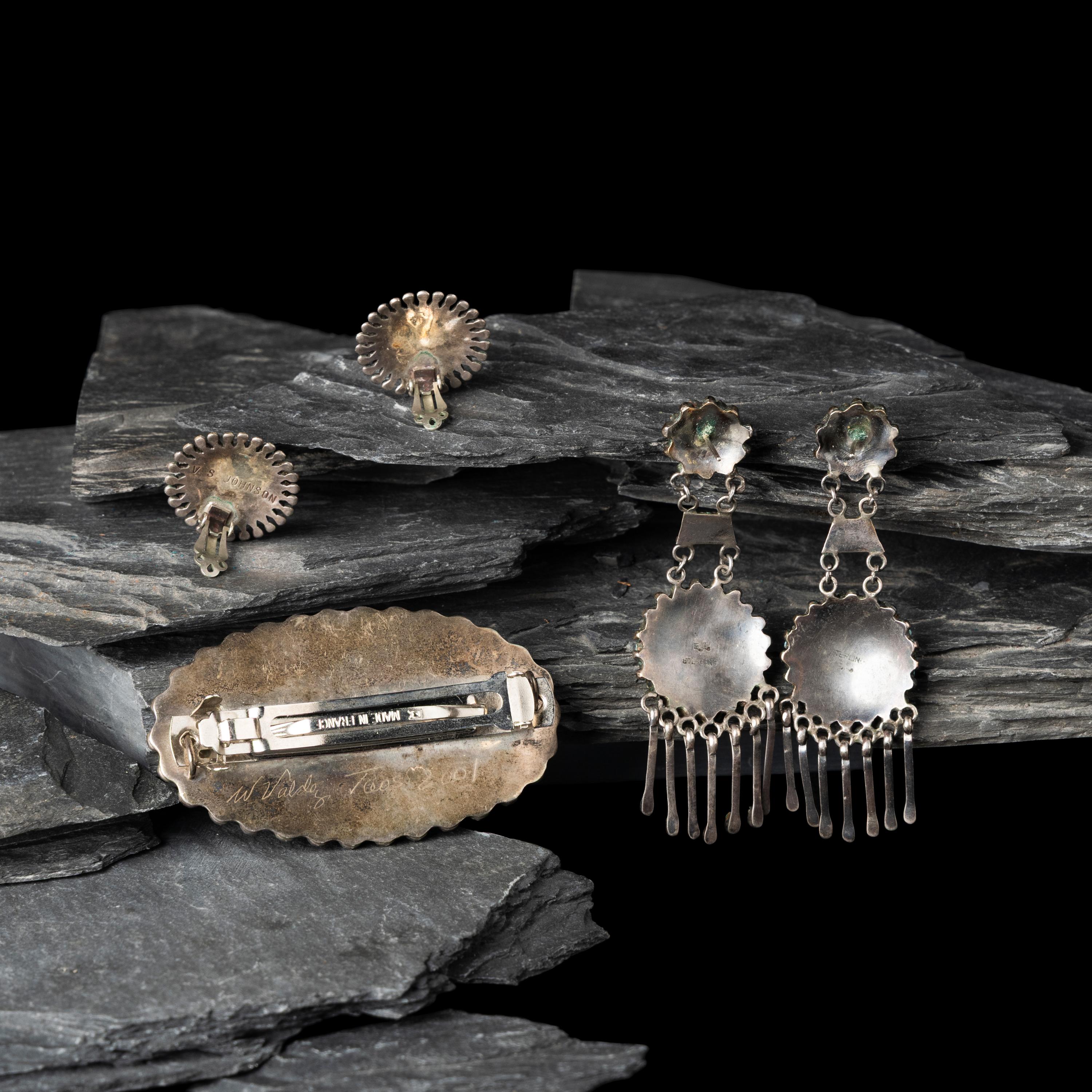 Zuni and Taos Silver and Turquoise Cluster Jewelry