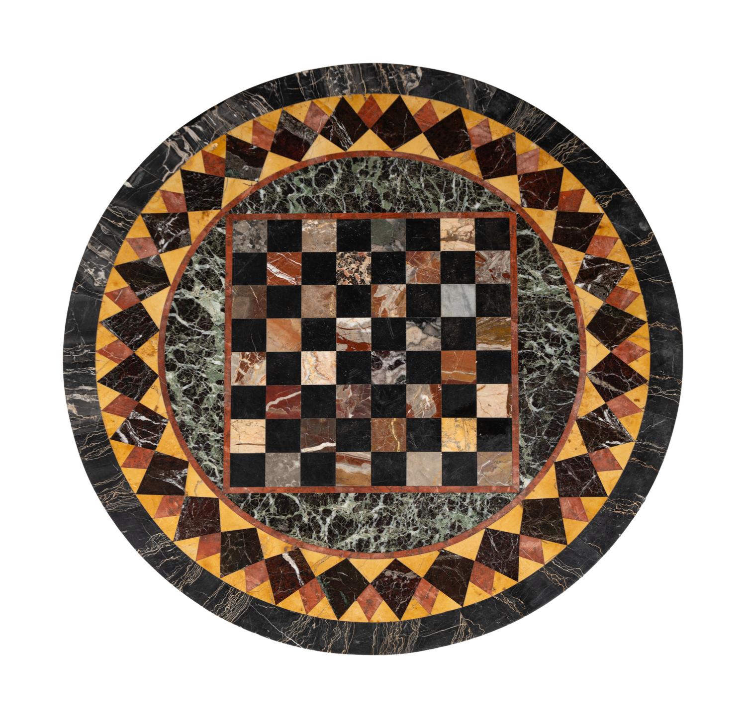An Empire Style Parcel Gilt Pietra Dura Table