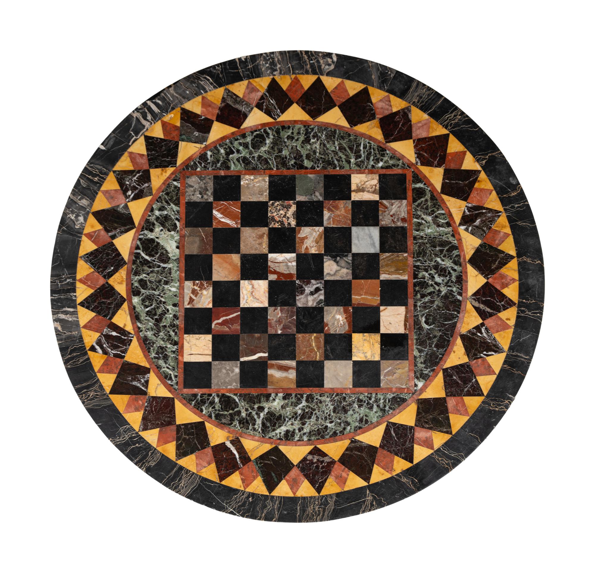 An Empire Style Parcel Gilt Pietra Dura Table