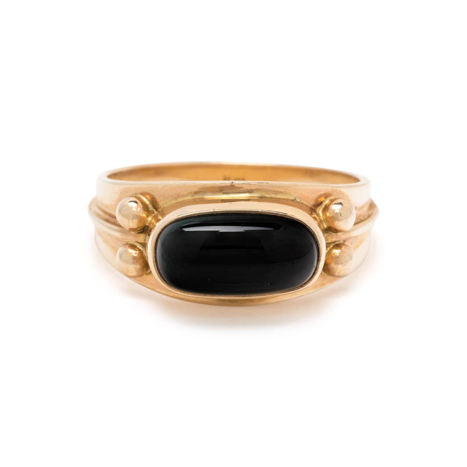 YELLOW GOLD AND TOURMALINE RING